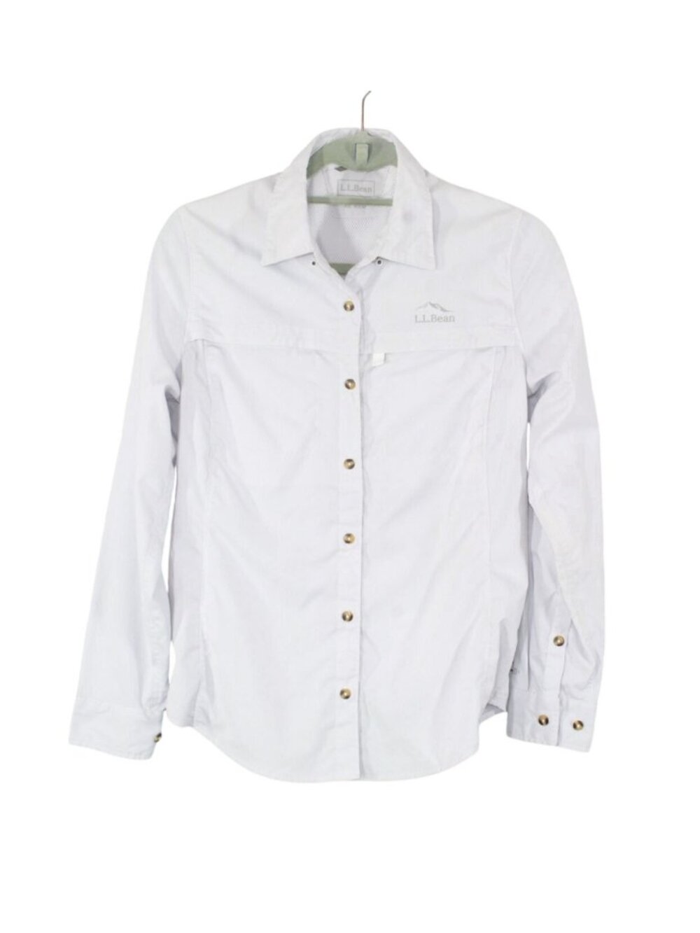 LL Bean Tropicwear Shirt Long Sleeve White Tropicwear Lightweight Size XS